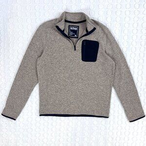 Urban Pipeline 1/4 Zip Sweater Men's Large Tan Fleece Pullover Fall Winter